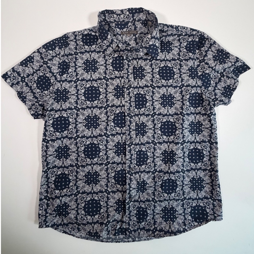 Slate & Stone Mens XXL Navy Paisley Bandana Shirt Boho Western‎ Festival Cotton